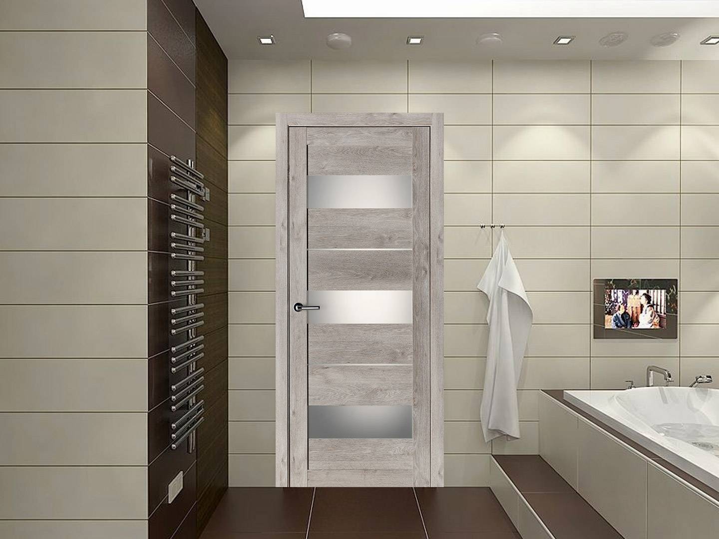 Стеклянные двери для ванной и туалета